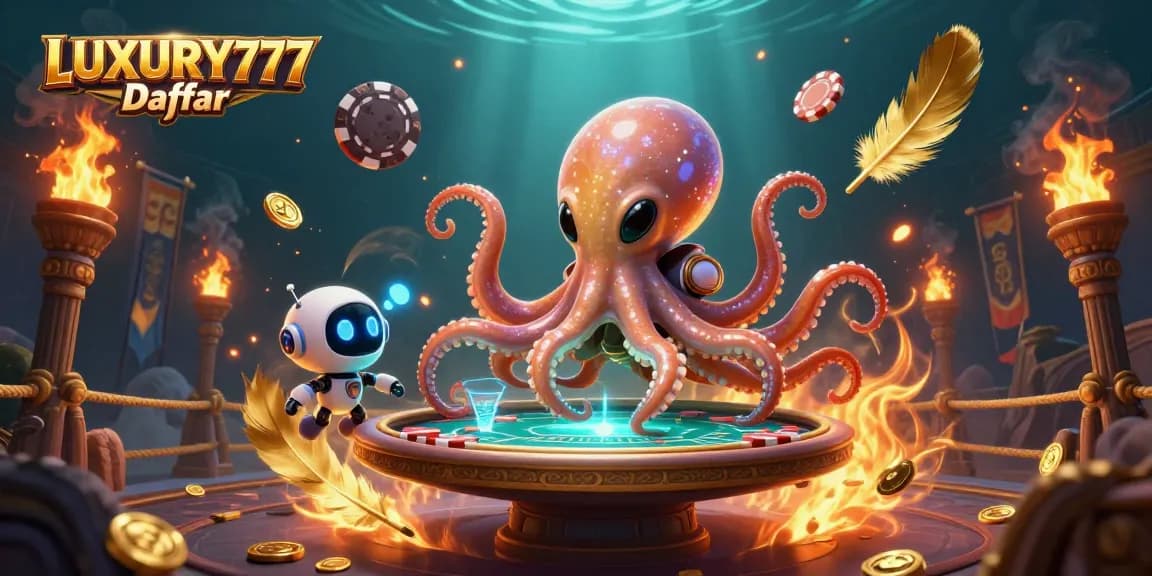 Permainan poker seru di LUXURY777 Daftar dengan desain alien dan robot, grafik canggih.