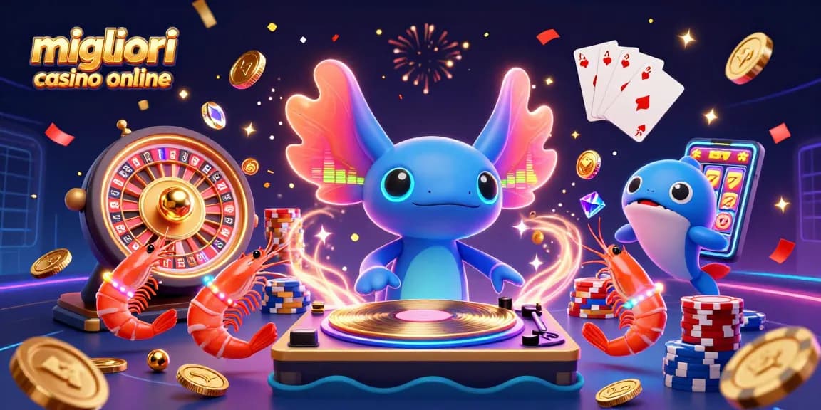 Scopri i migliori casino online con un DJ axolotl e giochi scintillanti di slot e roulette