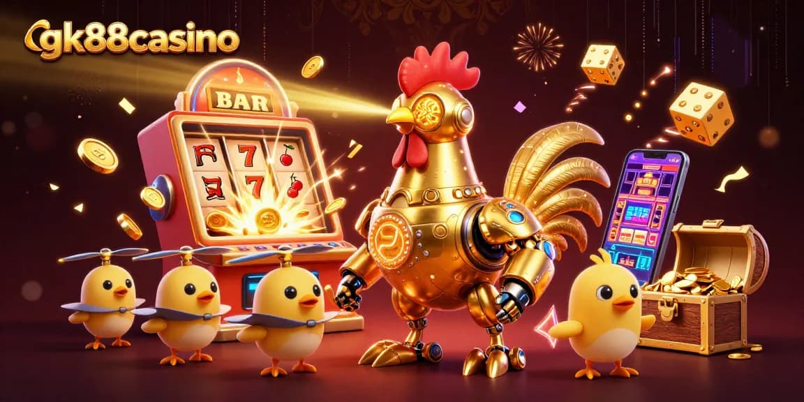 Engage with gk88casino's vibrant retro-futuristic world of gaming action and jackpots!