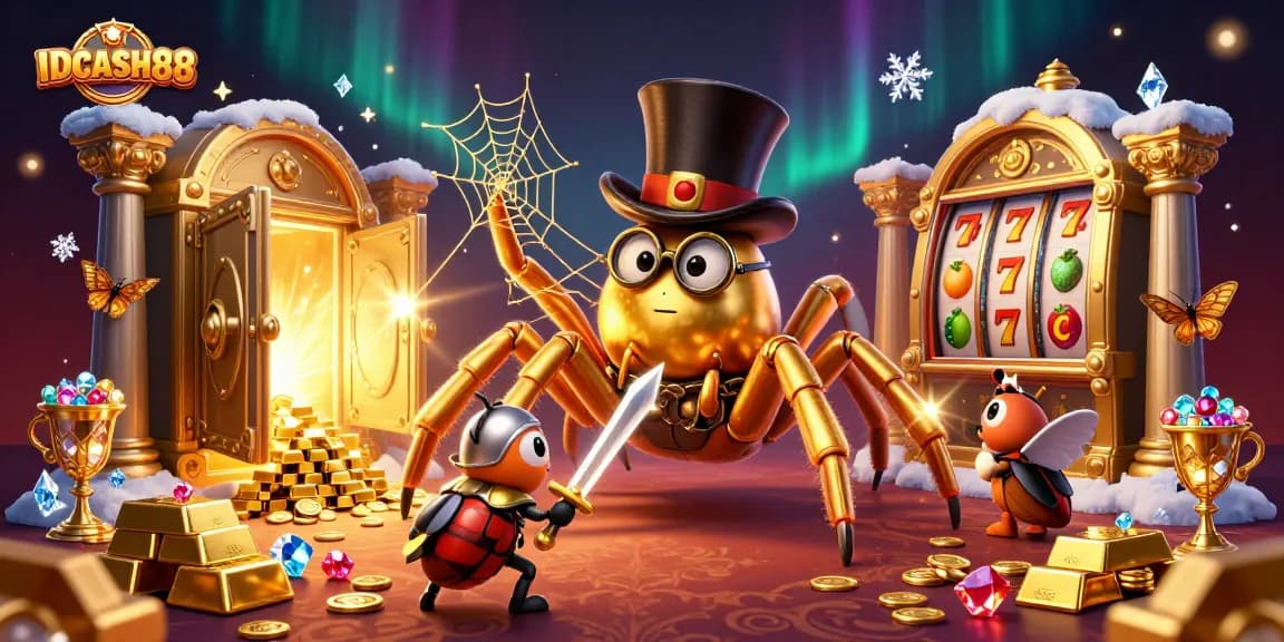 Play exciting games at IDCASH88 with a dynamic casino scene featuring magical creatures.