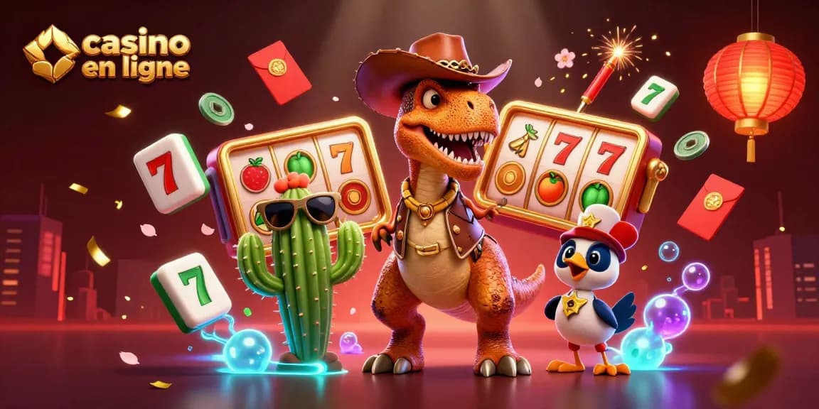 Jouez au casino en ligne avec des personnages colorés et des éléments de jeu captivants.