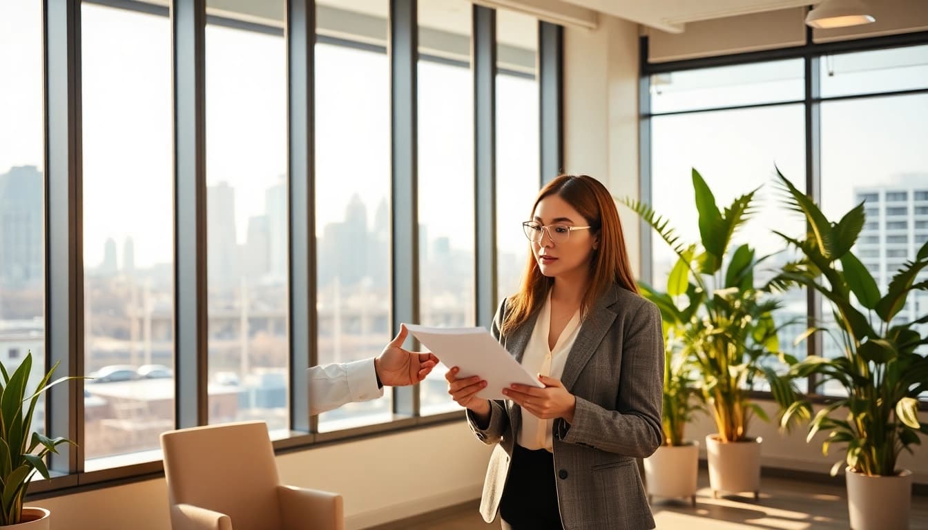 Engaging mortgage broker sydney providing expert advice to clients in a professional office setting.