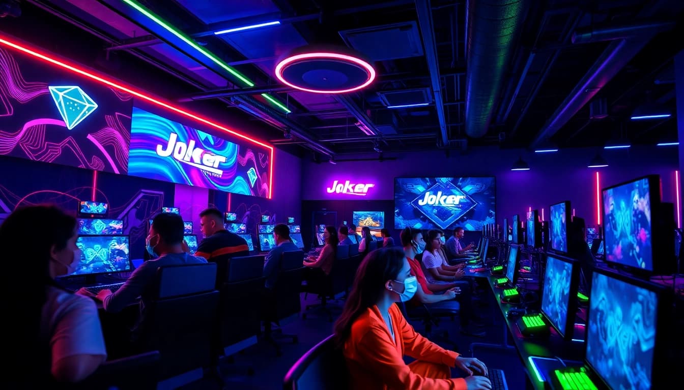 Players enjoying the thrill of jokergaming in a vibrant, dynamic gaming lounge.