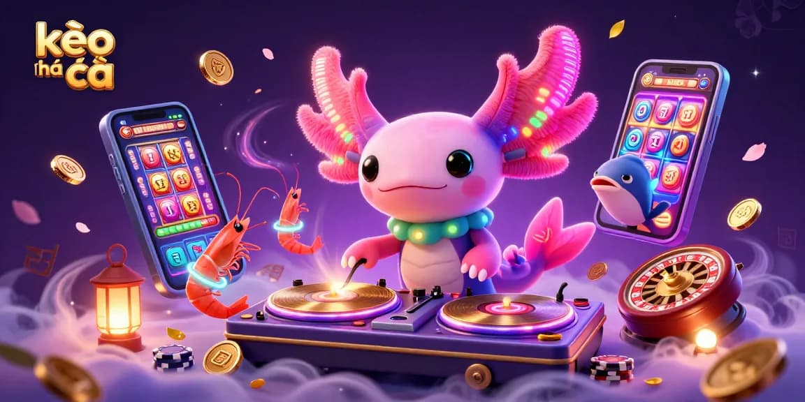 kèo nhà cái scene showing betting action with vibrant characters and casino elements all around