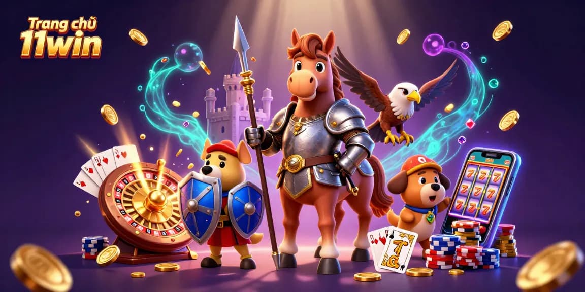 Engage in the thrills on Trang chủ 11win with knights and shimmering casino elements.
