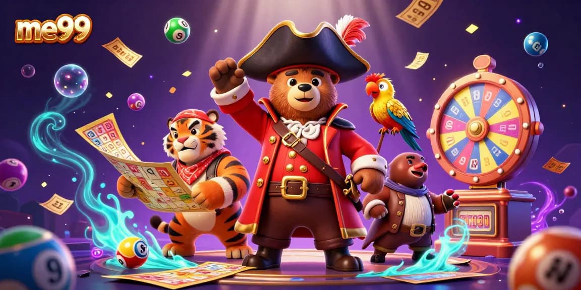 Engage with thrilling gameplay at me99’s vibrant casino, featuring captivating cartoon characters and dynamic lottery elements.