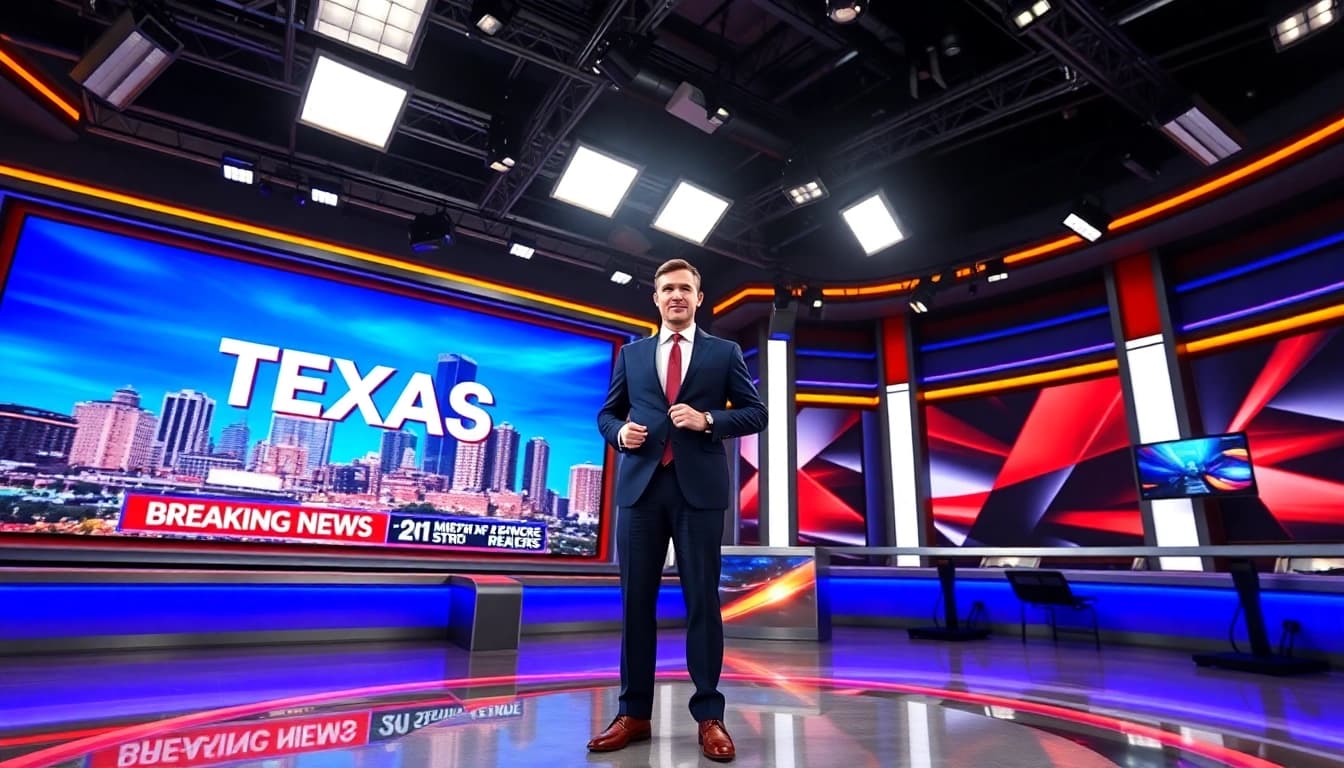 Cover breaking news at https://www.txan24.com/ with a vibrant newsroom atmosphere.