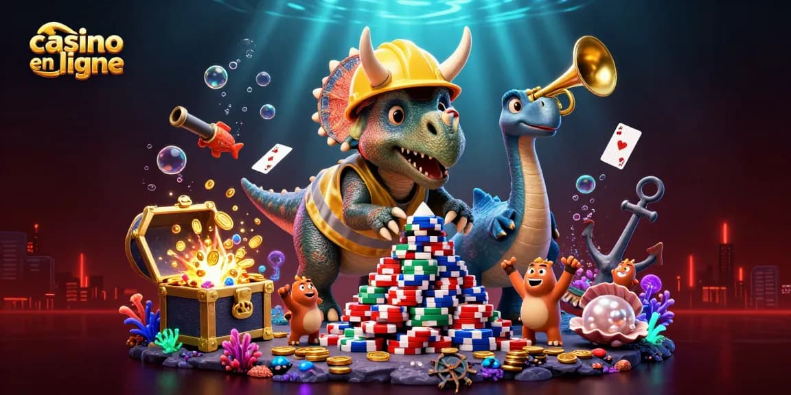 jouer au casino en ligne avec une illustration dynamique d'un triceratops en construction