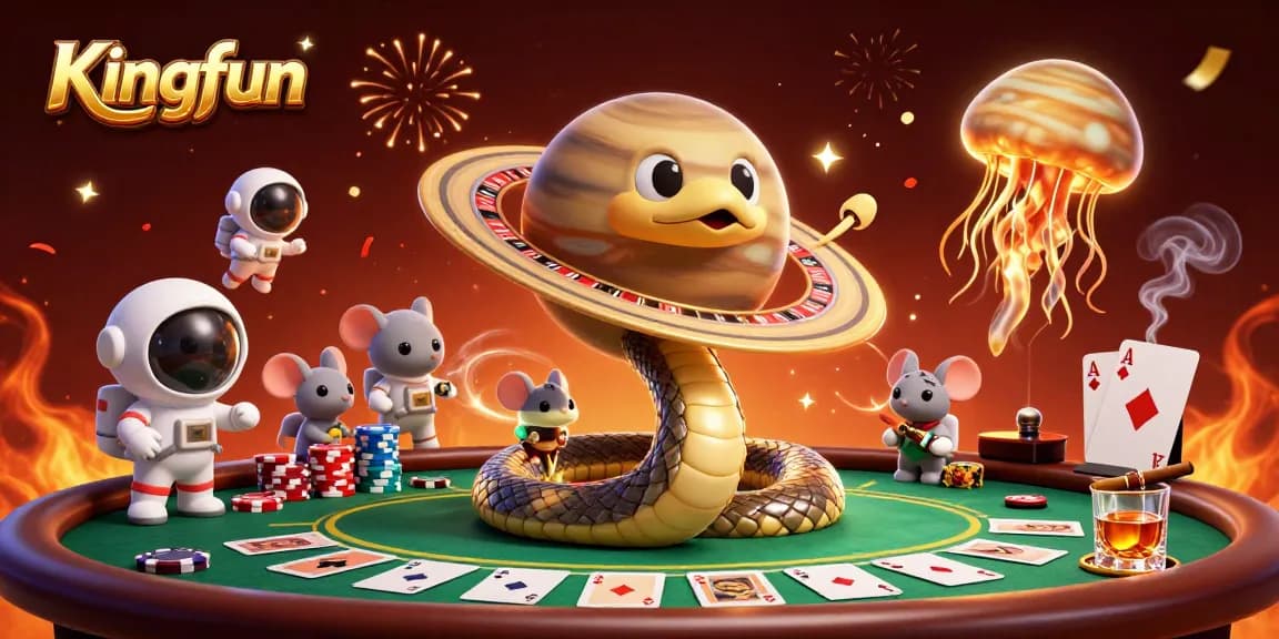 Experience thrilling gameplay at Kingfun Casino with exciting roulette and poker scenes.