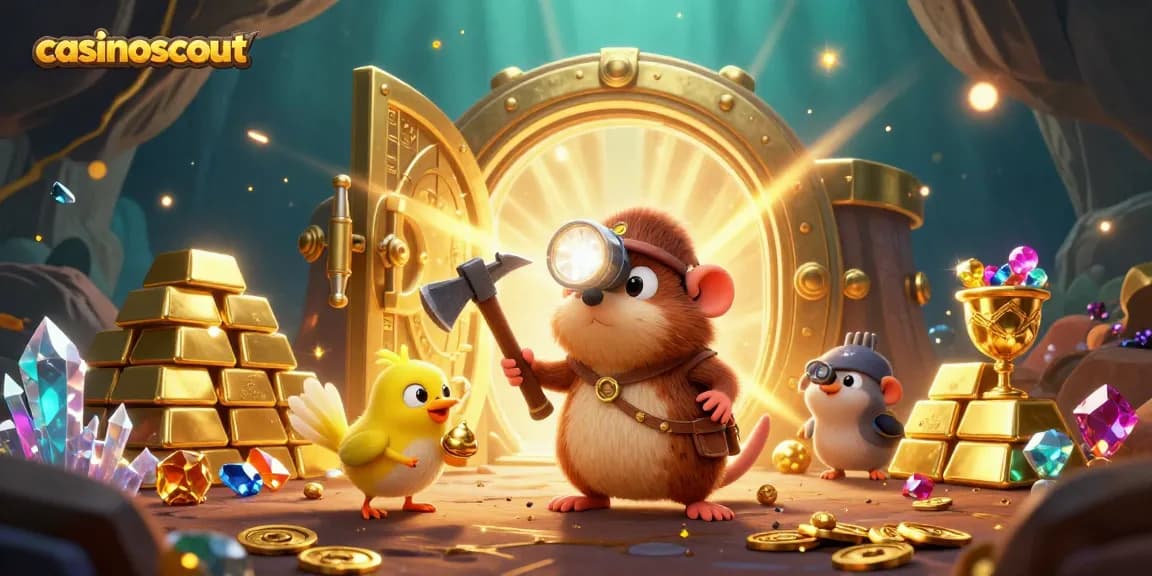 Experience the thrill of casinoscout with a treasure hunter mole in a dazzling casino cavern.