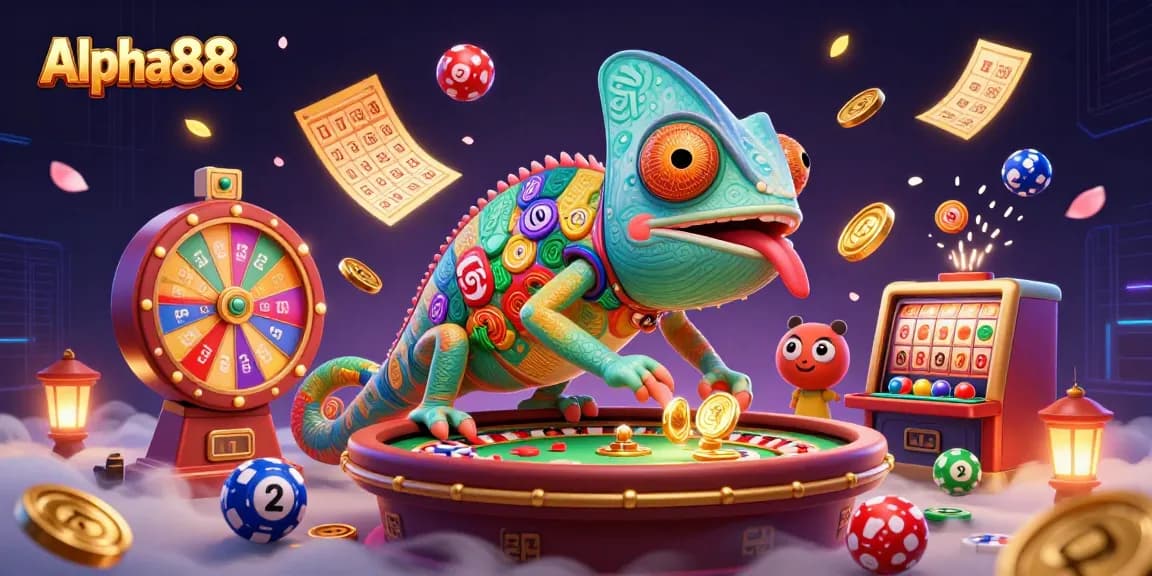 Experience Alpha88's vibrant casino world with dynamic games and colorful elements, engaging players.
