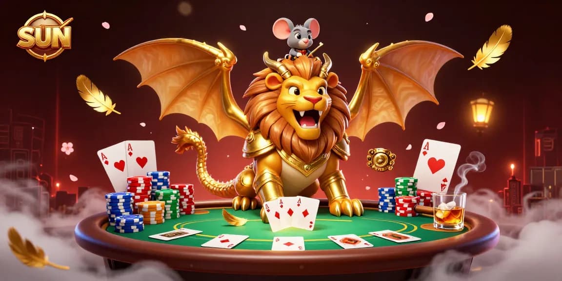 Experience thrilling poker action with sun-themed visual elements and vibrant casino graphics.