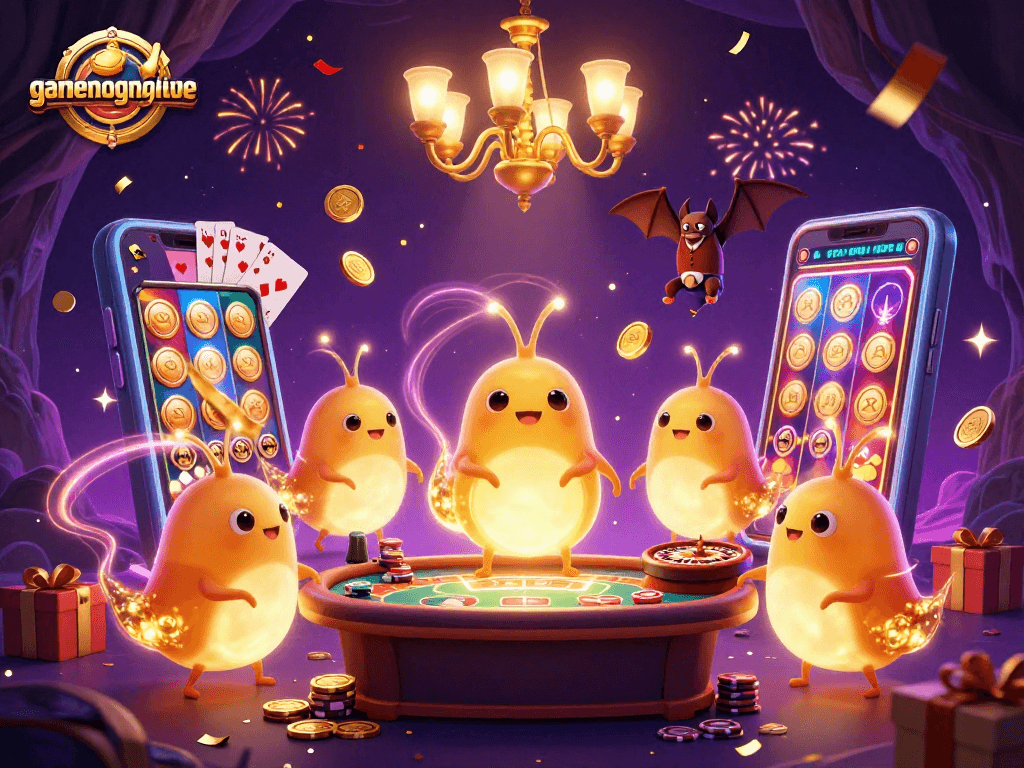 Play exciting games at gamenongtraivuive with vibrant glowworm characters lighting the way!