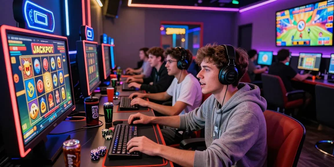 Players engaged in an exciting slot game session, showcasing vibrant graphics and intense competition