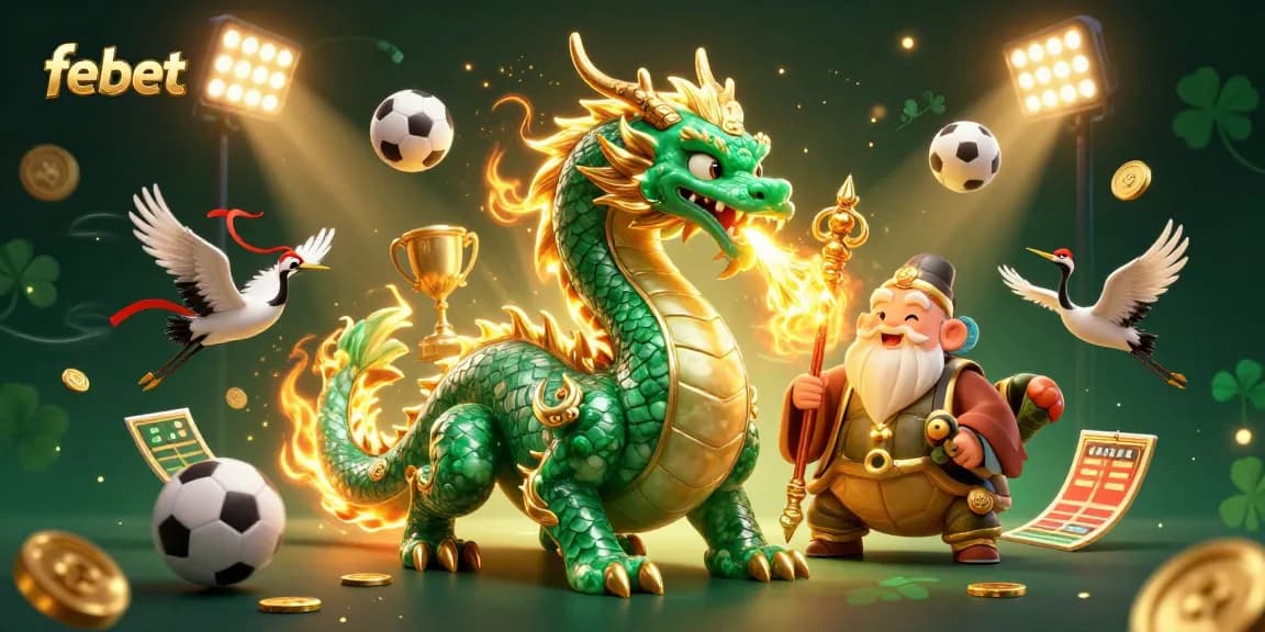 Bet on excitement with febet featuring dragons, sports elements, and dynamic casino vibes.