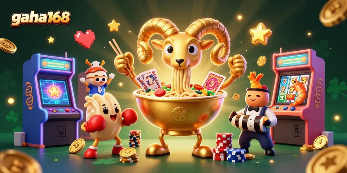 Join the gacha168 fun with action-packed casino elements featuring cartoon characters and vibrant games.