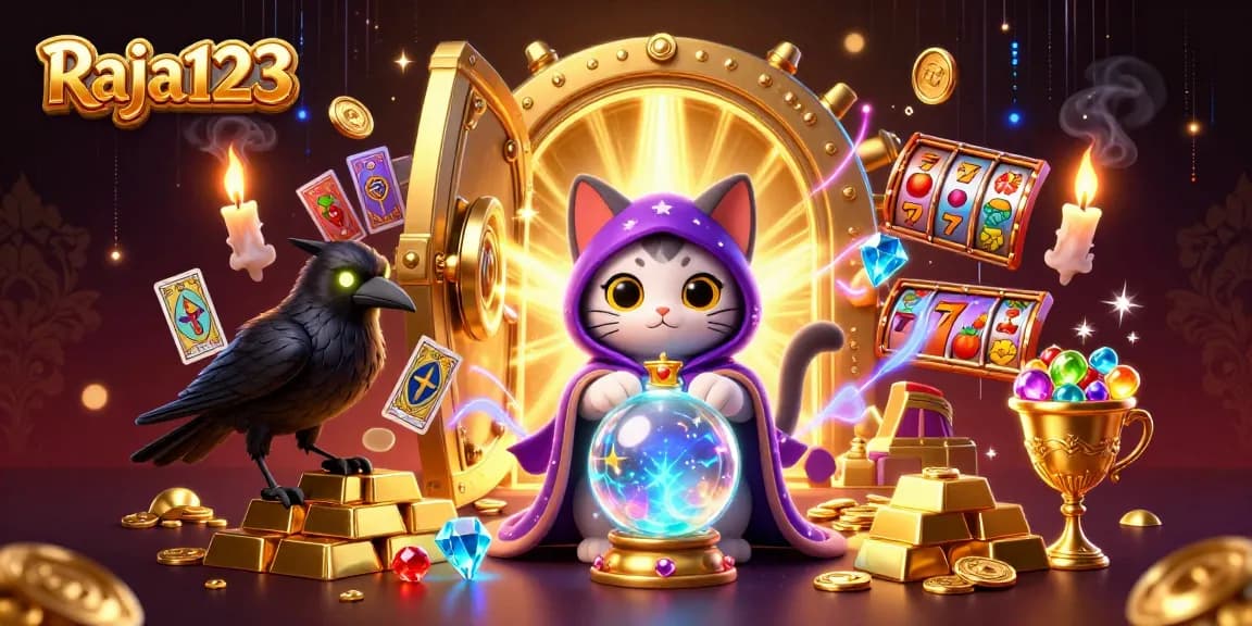 Spin for treasure with Raja123’s slots, featuring mystic characters and dazzling gems.
