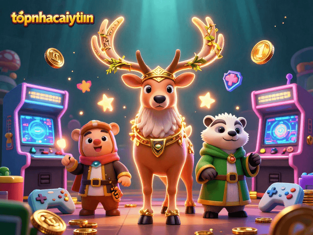 Experience the thrilling world of topnhacaiuytinn through a vibrant, interactive gaming scene with lucky elements.