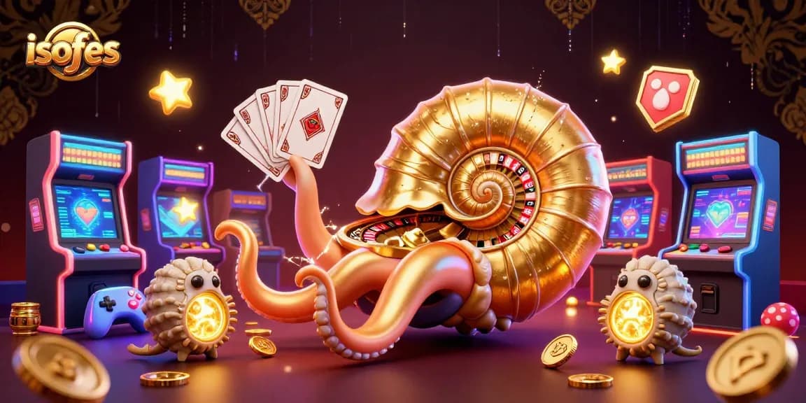 Experience the thrilling isofes festival with a spectacular 3D illustration showcasing vibrant casino elements and unique characters.