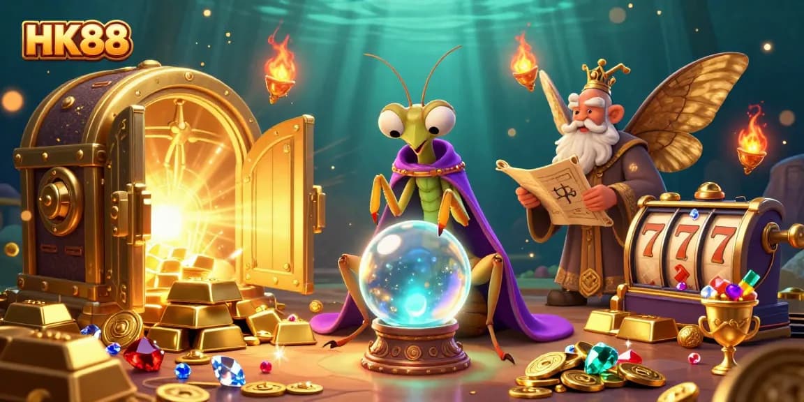 Engage in HK88's thrilling casino adventure with vibrant characters and dazzling treasures.