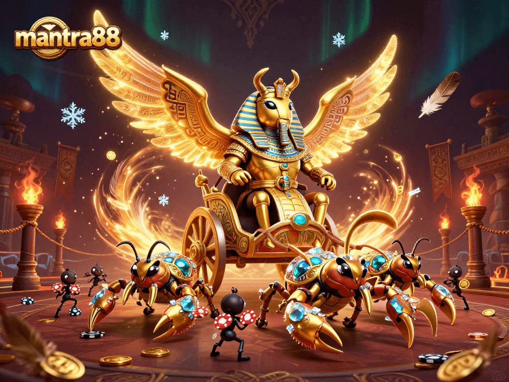 Experience the thrill of mantra88 with vibrant casino elements and dynamic characters in action.