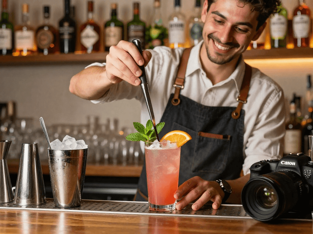 Discover the best chuflay cocktail near me, expertly crafted with fresh ingredients in a charming bar setting.