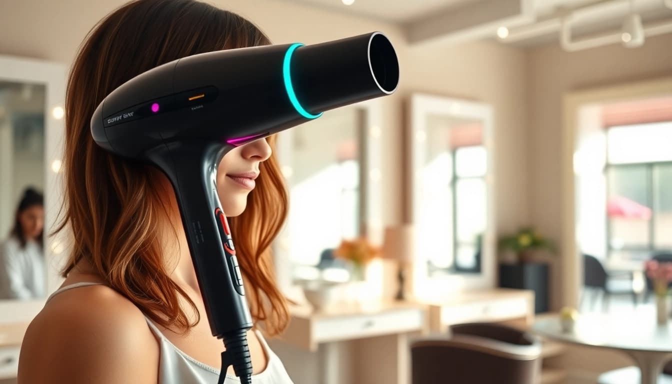 Showcasing the Best hair dryers 2026 in a modern salon setting with sleek design and bright lighting.