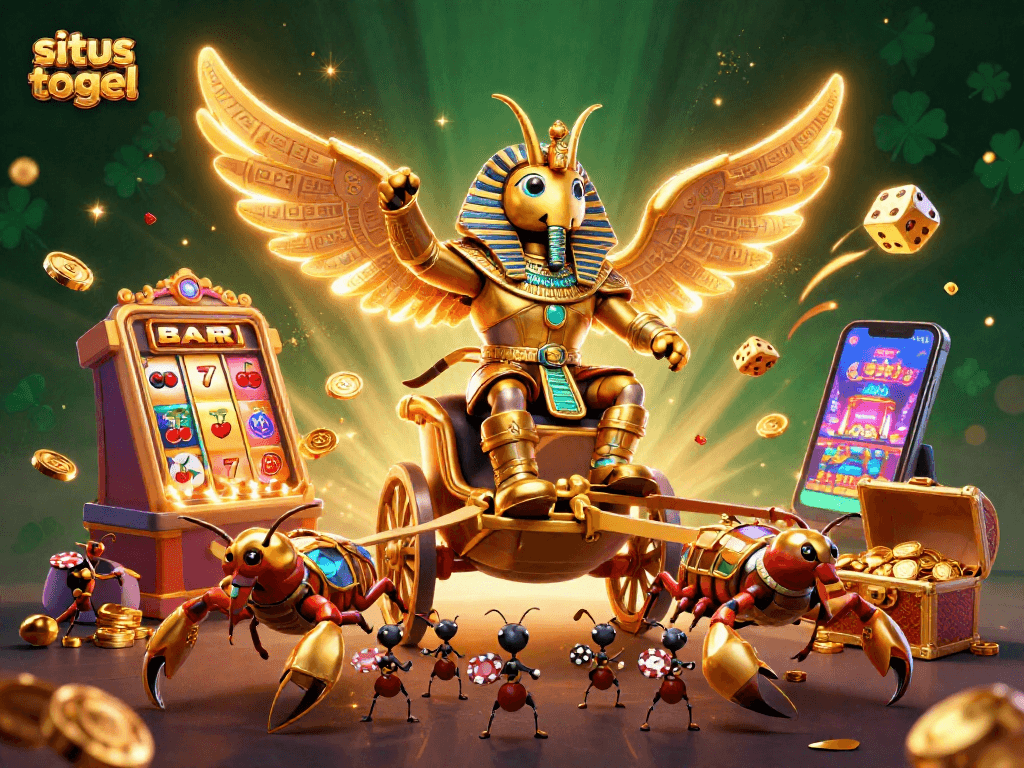 Experience thrilling situs togel excitement with a pharaoh beetle and rich game elements bursting in action.