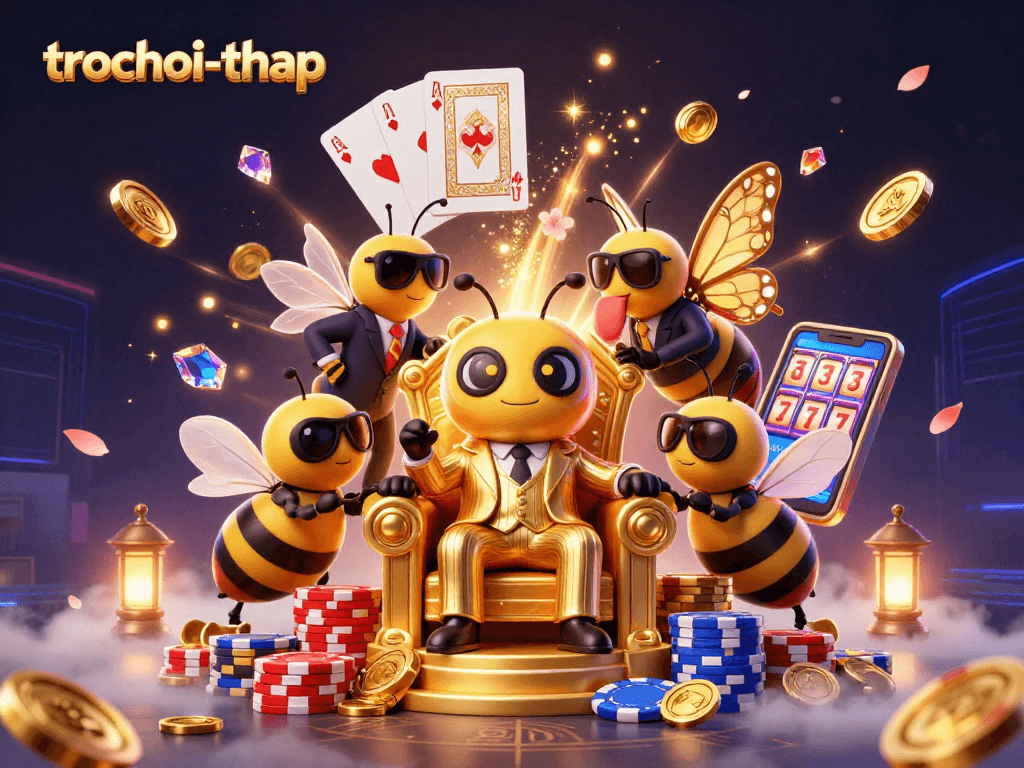 Play the exciting trochoi-thap game with a buzzing bumblebee mob boss and stunning casino visuals.