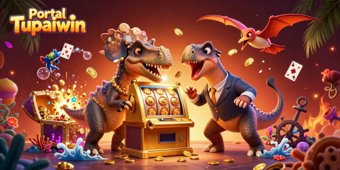 Slot mesin emas portal Tupaiwin menghasilkan koin jackpot di bawah serangan pterosaurus.