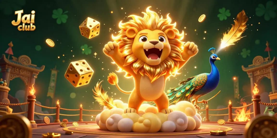 Engage with Jai club's thrilling games through a dynamic 3D casino illustration showcasing vibrant characters.