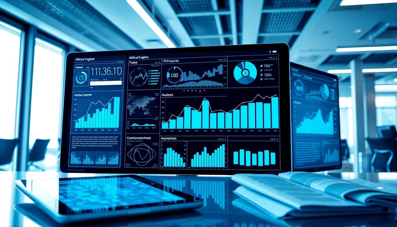 Engage with the AeroGenie decision engine interface showcasing interactive analytics and charts.