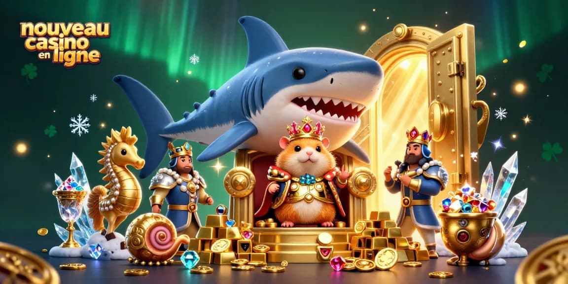 Jouez dans un nouveau casino en ligne avec un roi hamster doré et des squelettes sous-marins dans un décor riche.