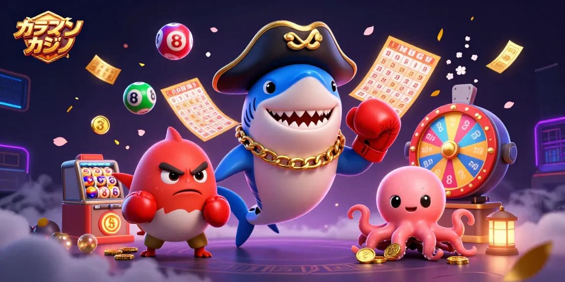オンラインカジノ アプリで楽しむ海のキャラクターたちが賑やかな宝くじシーンを盛り上げる