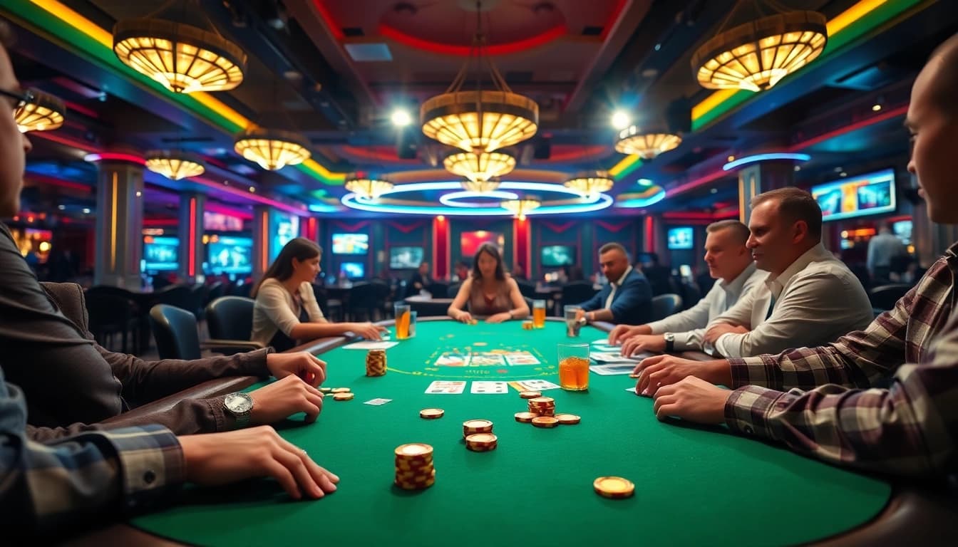 Permainan Poker88 yang mendebarkan dengan pemain di meja kasino