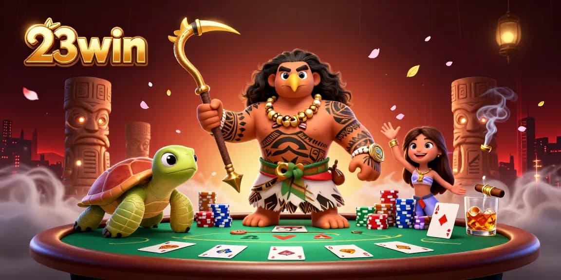 Engage with thrilling 23win poker action featuring vibrant characters and rich game elements.