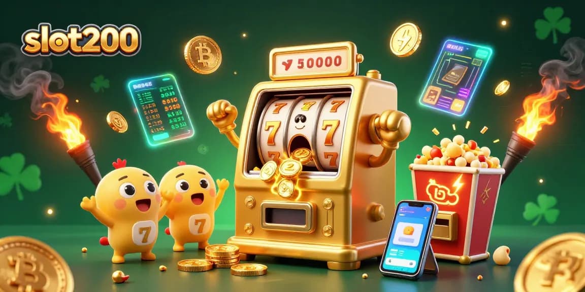 Slot200 menghadirkan mesin slot yang menang jackpot dengan koin berjatuhan dalam suasana ceria dan penuh energi.