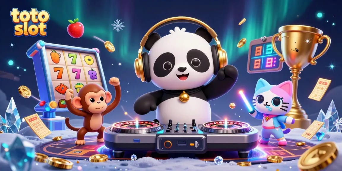 Experience thrilling toto slot action with the DJ panda, breakdancing monkey, and glow-stick kitten.