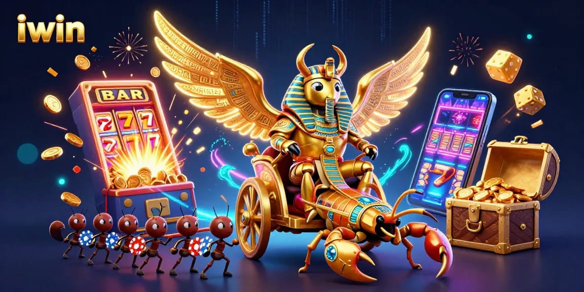 Experience thrilling gameplay and jackpot excitement with iwin in this vibrant 3D casino scene.