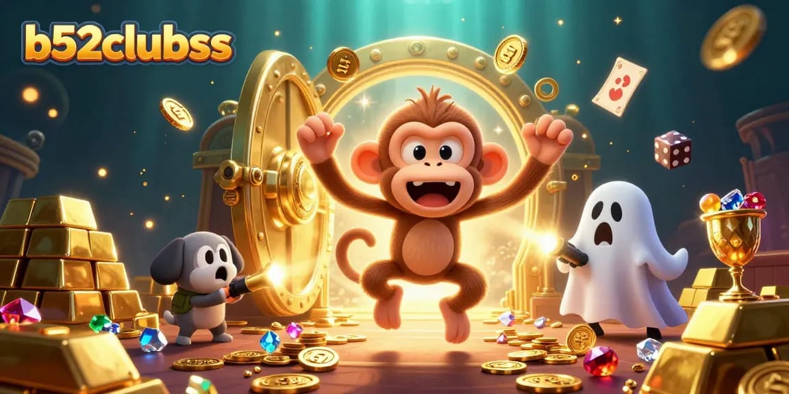 Engage with b52clubss as the mischievous monkey juggles gold in a haunted casino scene.