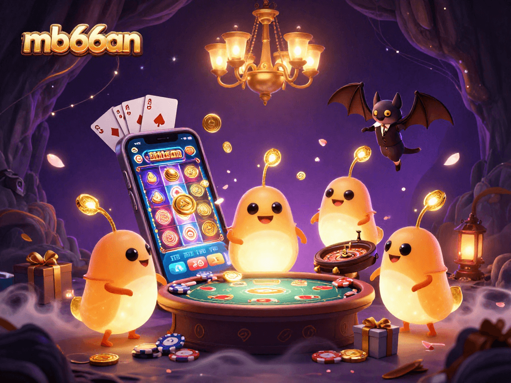 Engage with mb66an's vibrant casino adventure featuring glowworms and a bat dealer.