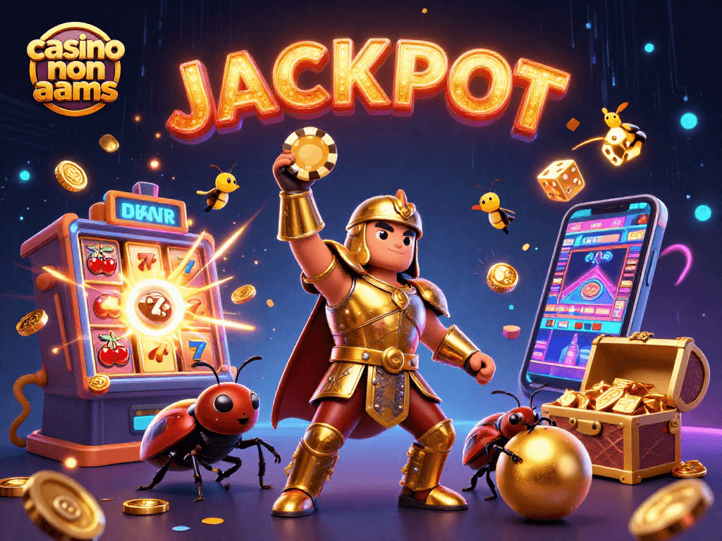 Vinci nei casino non AAMS con un'illustrazione dinamica e vittoriosa di un coleottero erculeo.