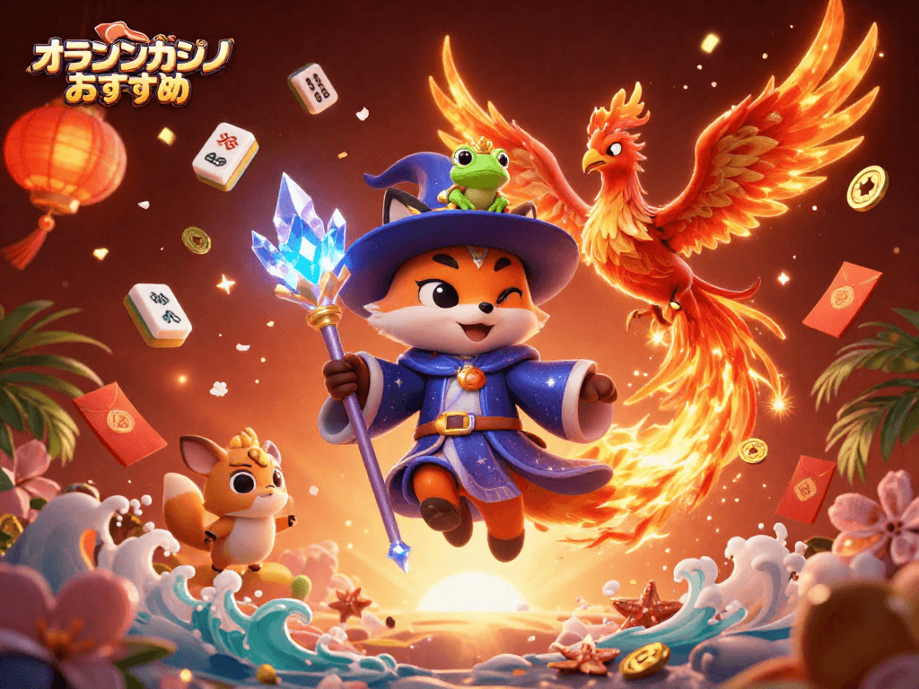 オンラインカジノ おすすめのゲームを楽しむ幻想的なイラスト