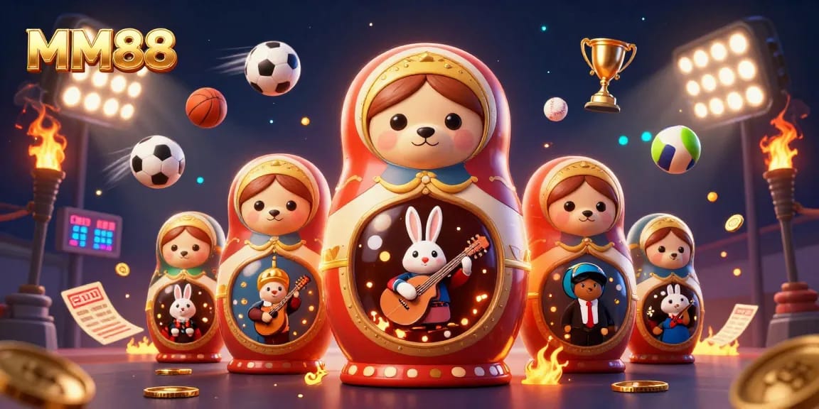 Experience the excitement of MM88 with dynamic gaming elements and enchanting characters in a vibrant casino scene.