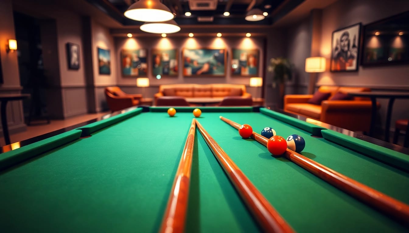 Engaging scene of dfw billiards setup showcasing a polished pool table and vibrant game room atmosphere.