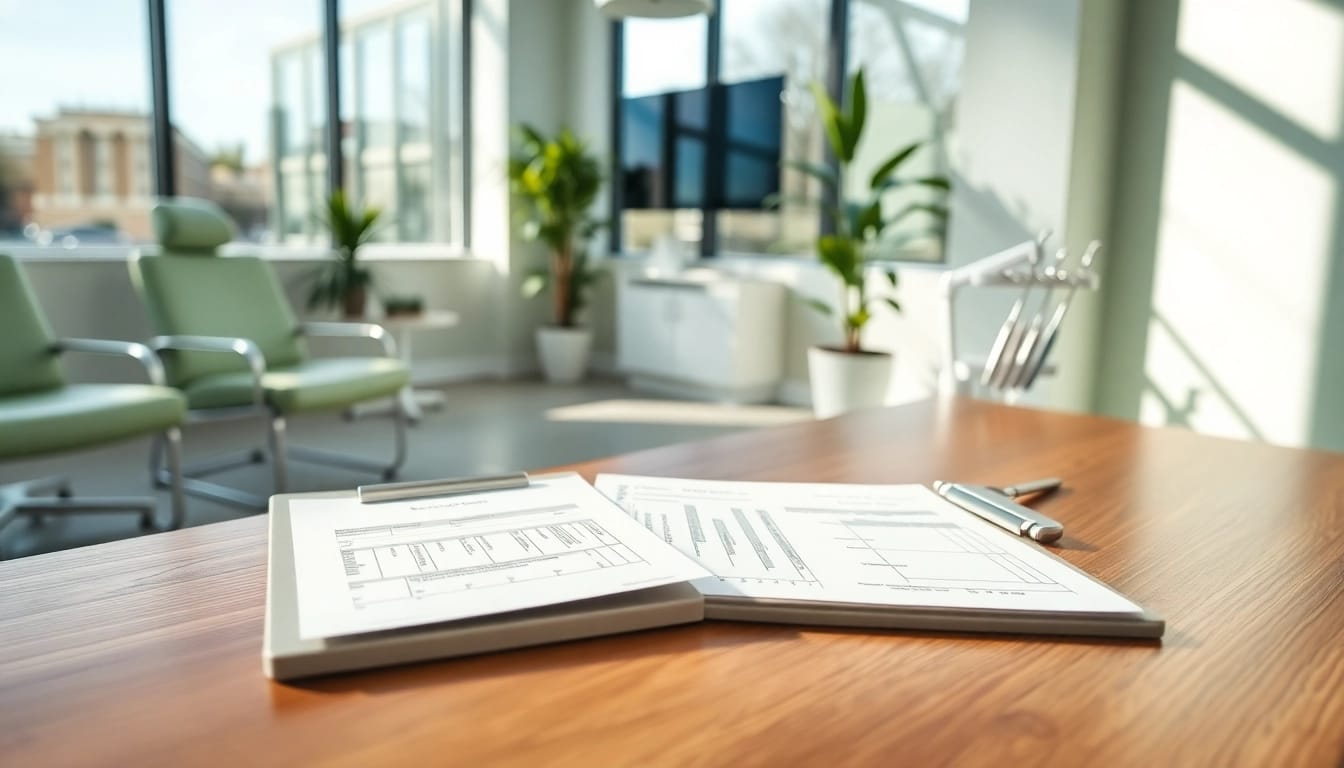 Streamlined dental patient forms ready for submission in a modern clinic.