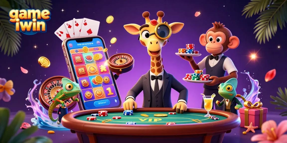 Engage in thrilling action with game iwin featuring animated casino characters and vibrant gaming elements