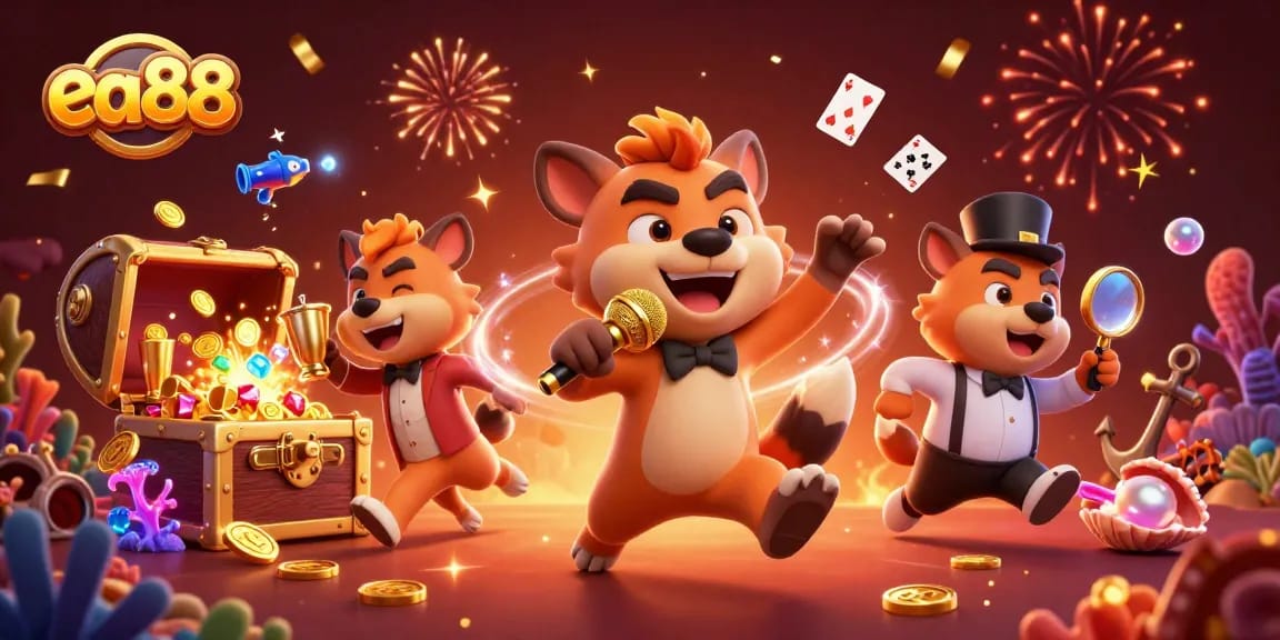 ea88 players betting at a lively casino with humor and vibrant energy under dynamic lighting