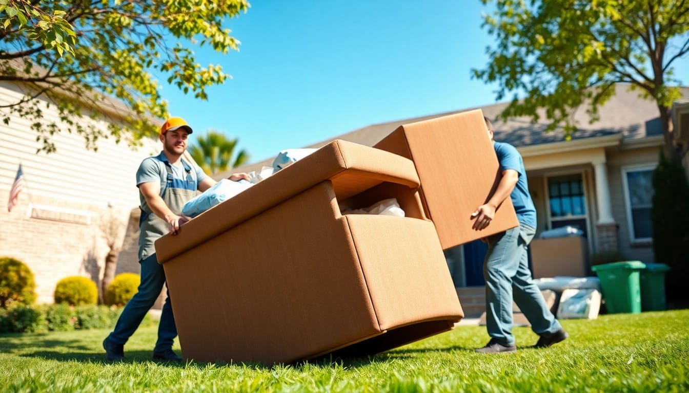 Junk removal Chandler AZ team efficiently clearing clutter from a suburban home.
