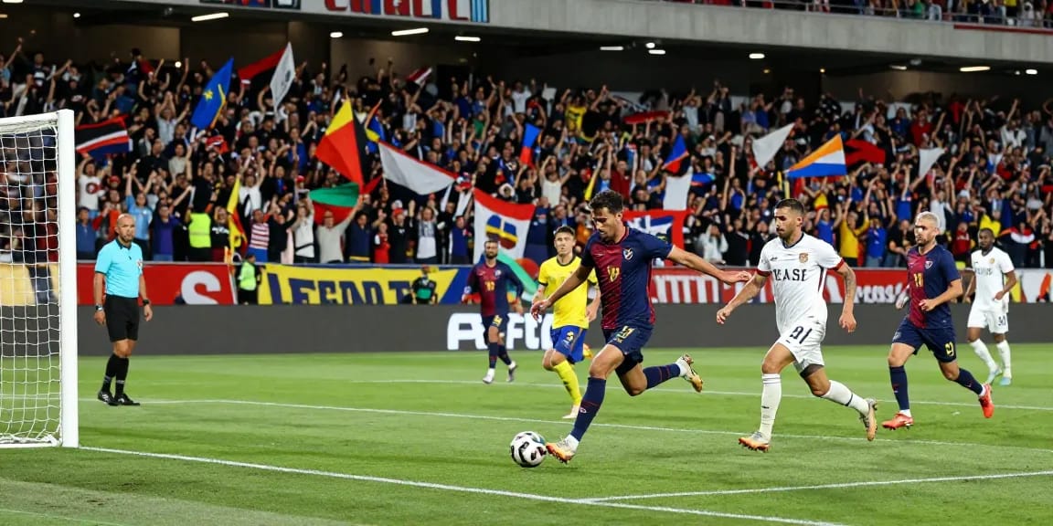 Exciting kora live soccer match scene showcasing players in action.